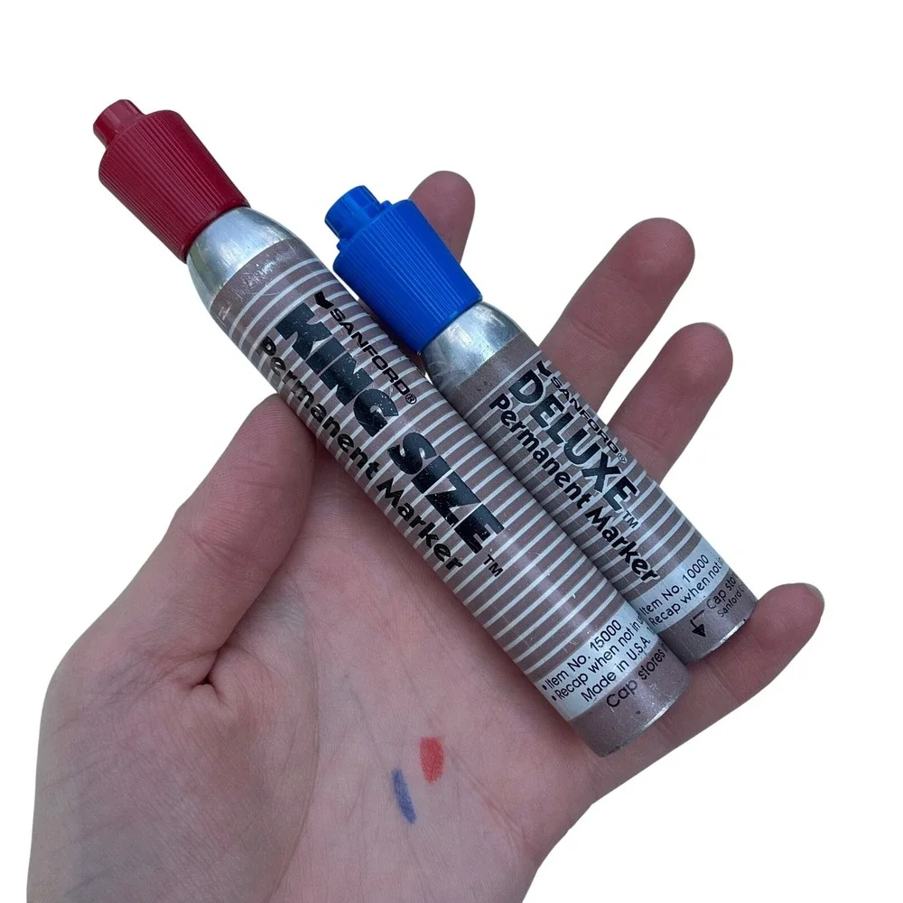 Sanfords Red King Size Permanent Marker Metal Vintage Old School Smell BLUE mini